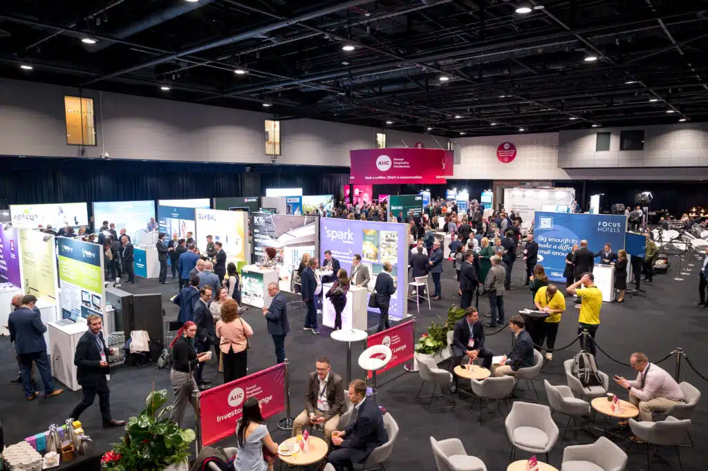 Delegates in the exhibition hall at the Annual Hospitality Conference