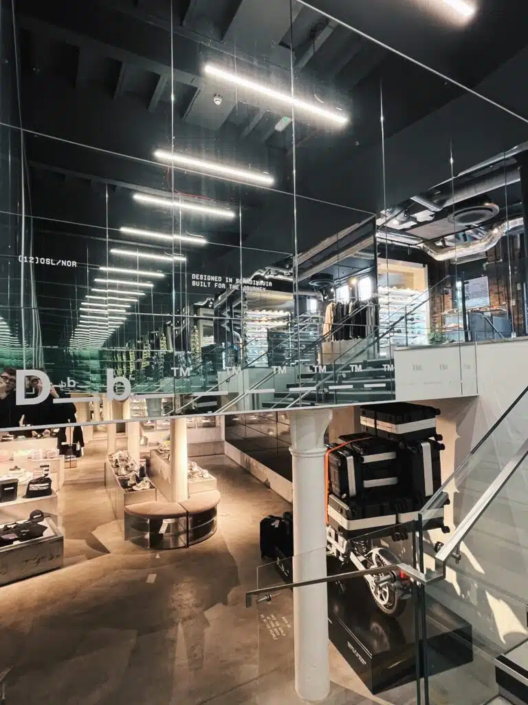 DB Luggage branded display inside the Sevenstore flagship