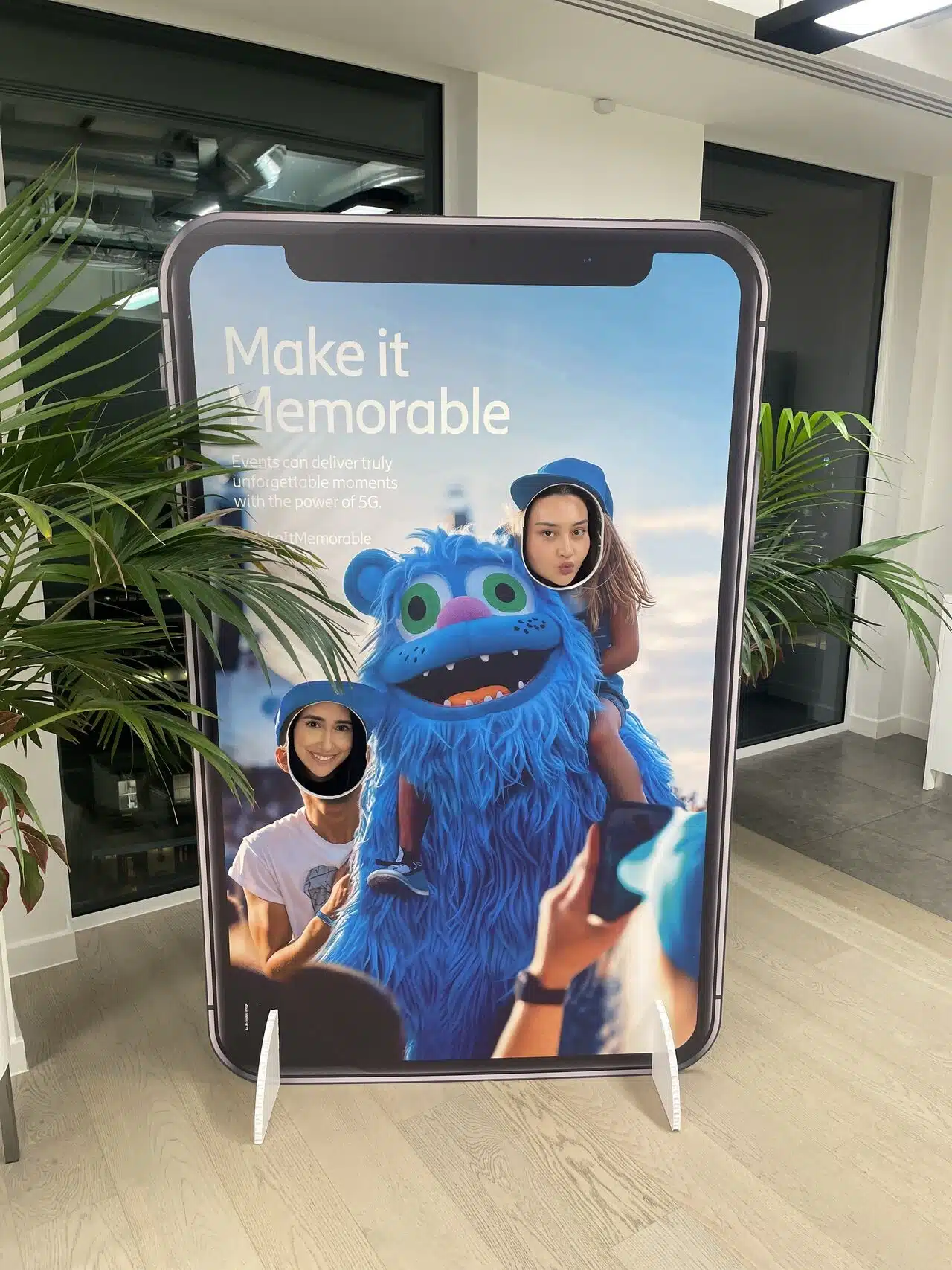 Ericsson phone-shaped freestanding display board
