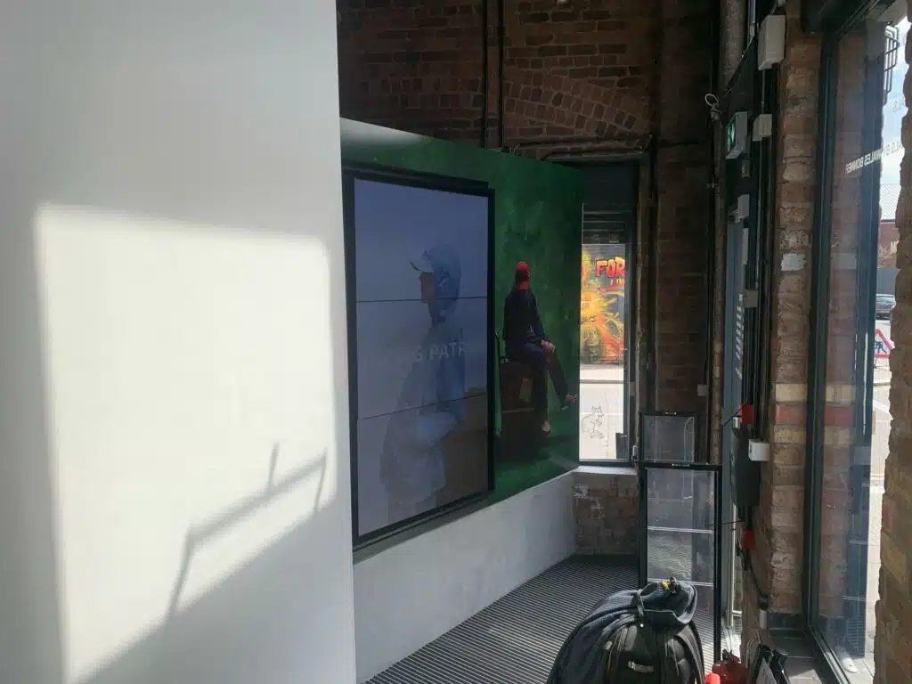 Clarks Wallabee Day screen and window graphics inside Sevenstore