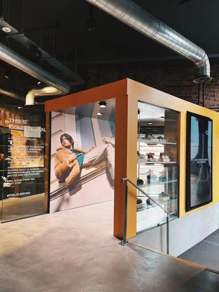 UGG branded pop-up structure inside Sevenstore