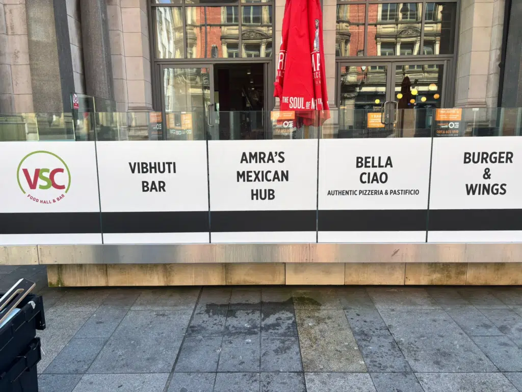 Food hall signage panels at Metquarter Liverpool
