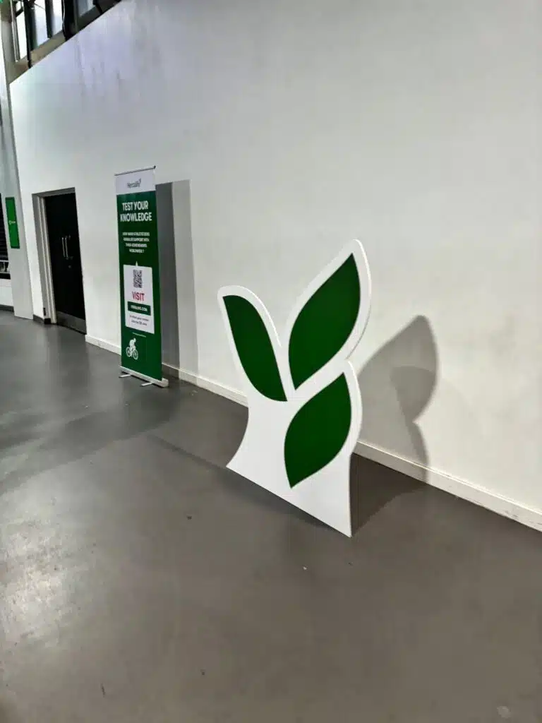 Freestanding Herbalife leaf logo cut-out
