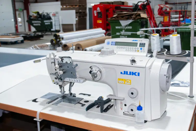 Juki industrial sewing machine for fabric finishing